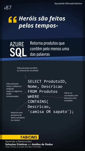 #087 Como retornar produtos que contêm pelo menos uma das palavras no Azure SQL